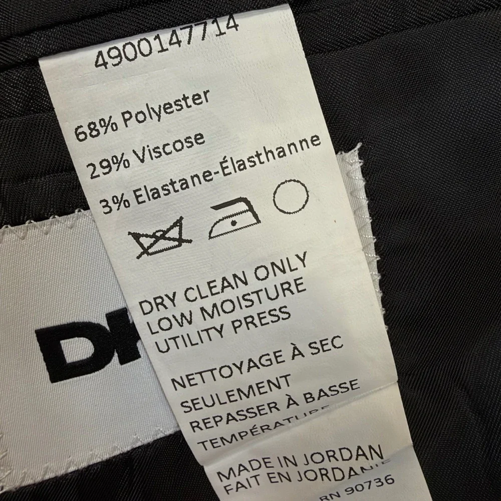 DKNY Duran Mens 3 Piece Suit Black 42S 44S 35W 37W DNUR318W0040 New